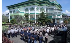 Jelang Kedatangan UAS, Polres Kotamobagu Gelar Apel Pengamanan Berskala Besar