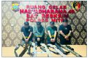 Polres Mitra menyita lima pucuk senjata angin rakitan dan mengamankan empat pria terkait unggahan bernada ancaman di media sosial